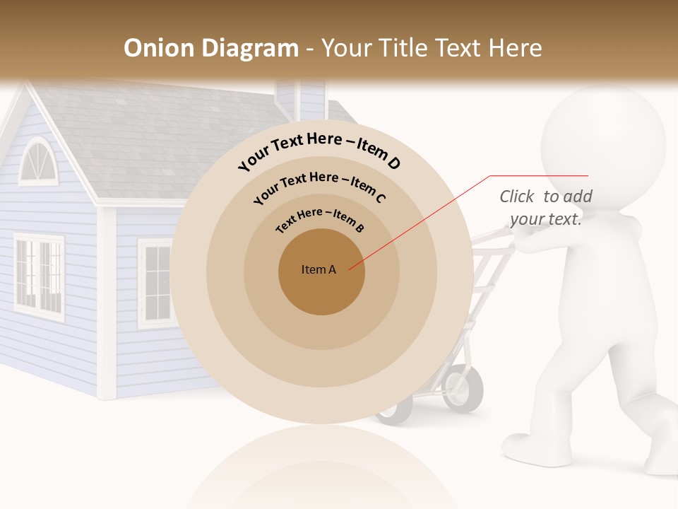 A Person Pushing A Cart With A House On It PowerPoint Template