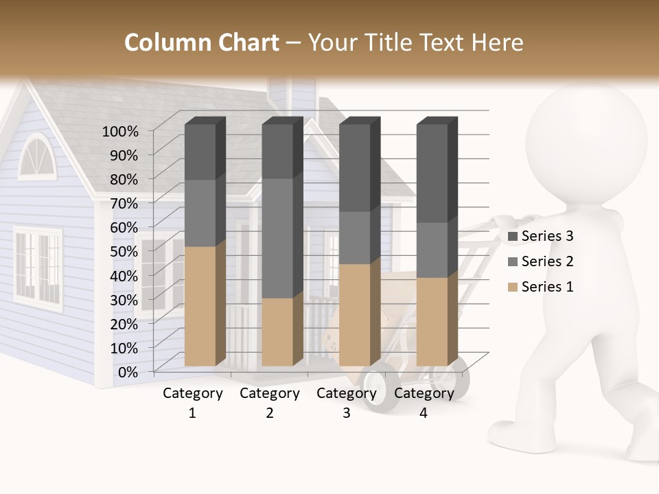 A Person Pushing A Cart With A House On It PowerPoint Template