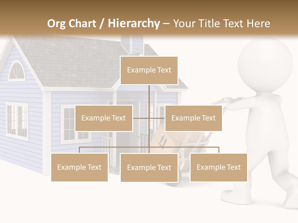 A Person Pushing A Cart With A House On It PowerPoint Template