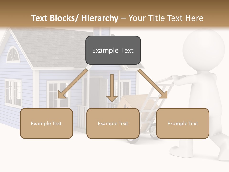 A Person Pushing A Cart With A House On It PowerPoint Template