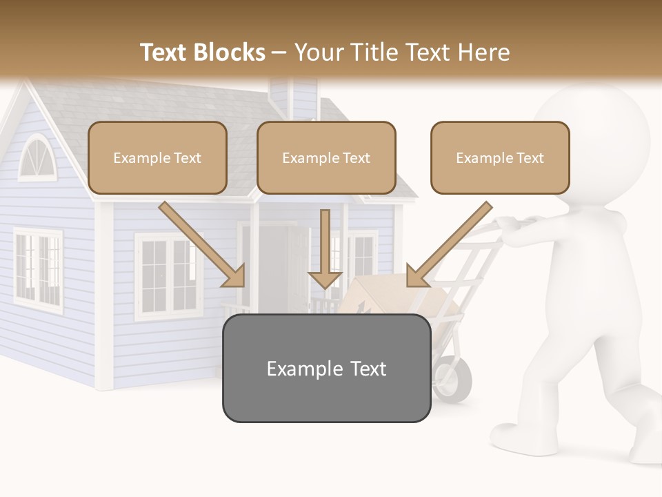 A Person Pushing A Cart With A House On It PowerPoint Template
