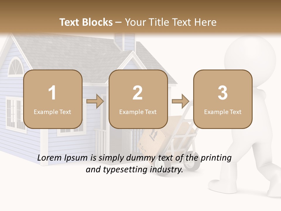 A Person Pushing A Cart With A House On It PowerPoint Template