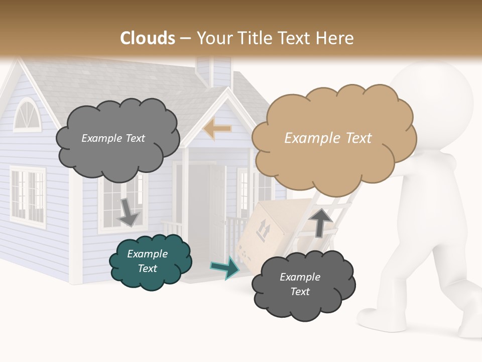 A Person Pushing A Cart With A House On It PowerPoint Template