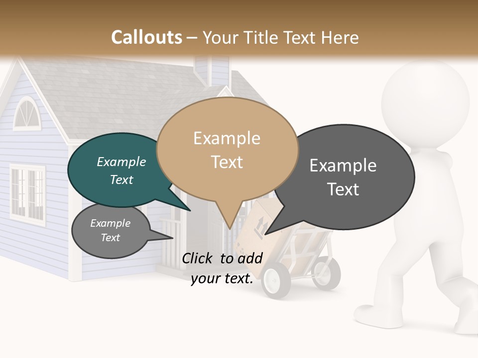 A Person Pushing A Cart With A House On It PowerPoint Template