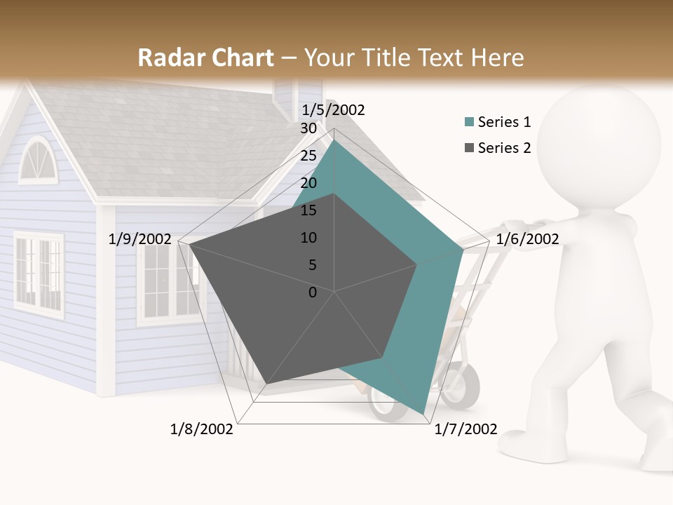 A Person Pushing A Cart With A House On It PowerPoint Template