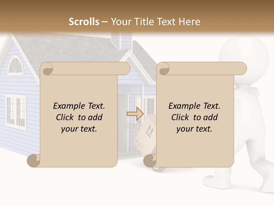 A Person Pushing A Cart With A House On It PowerPoint Template