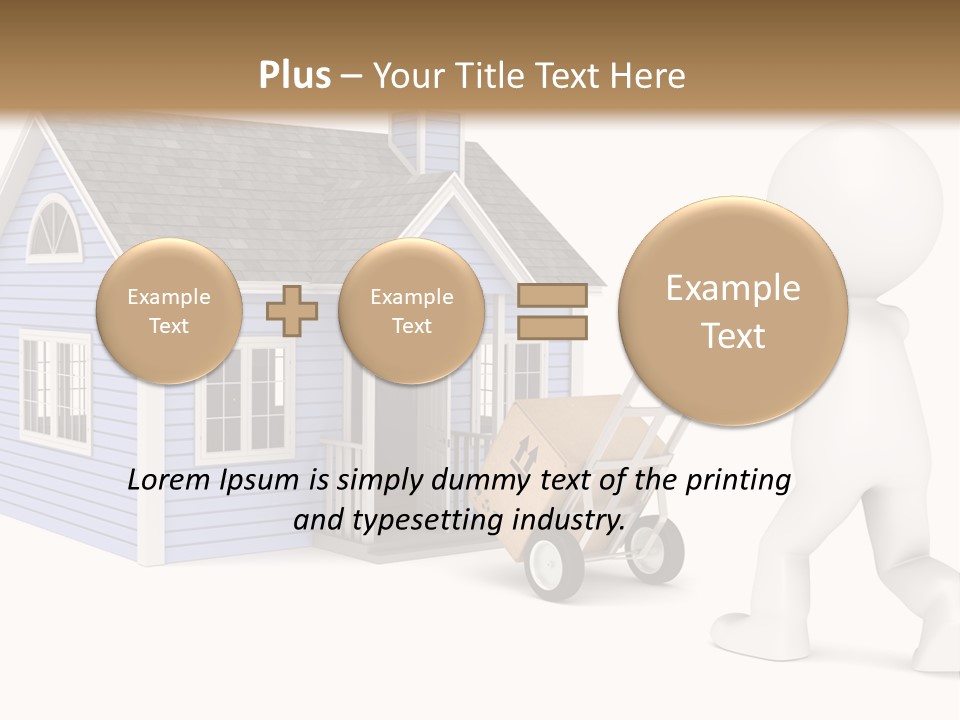 A Person Pushing A Cart With A House On It PowerPoint Template