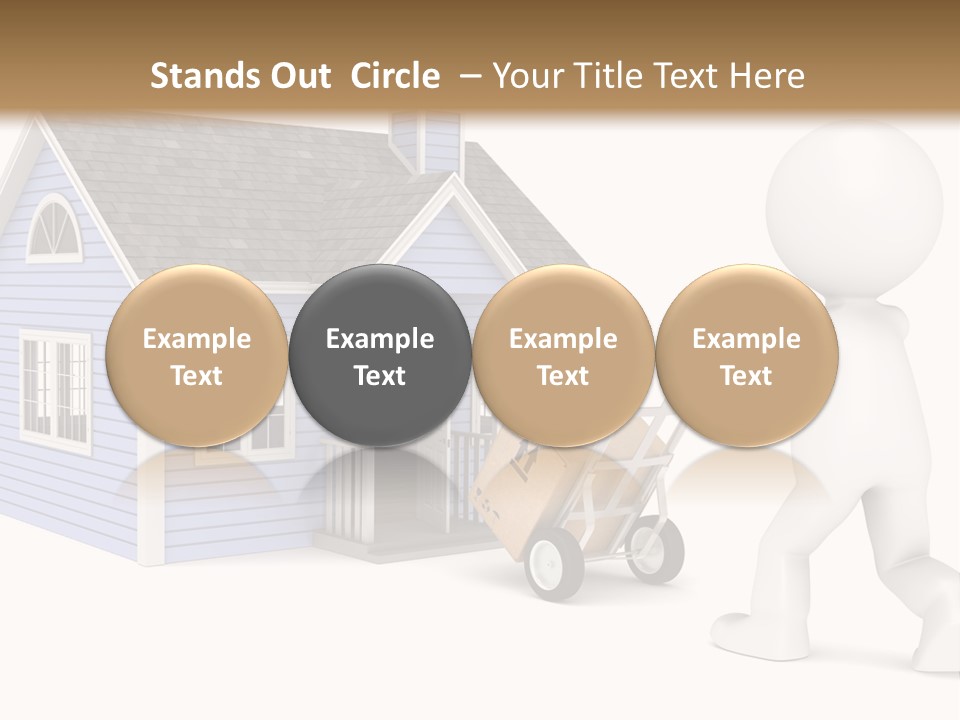 A Person Pushing A Cart With A House On It PowerPoint Template