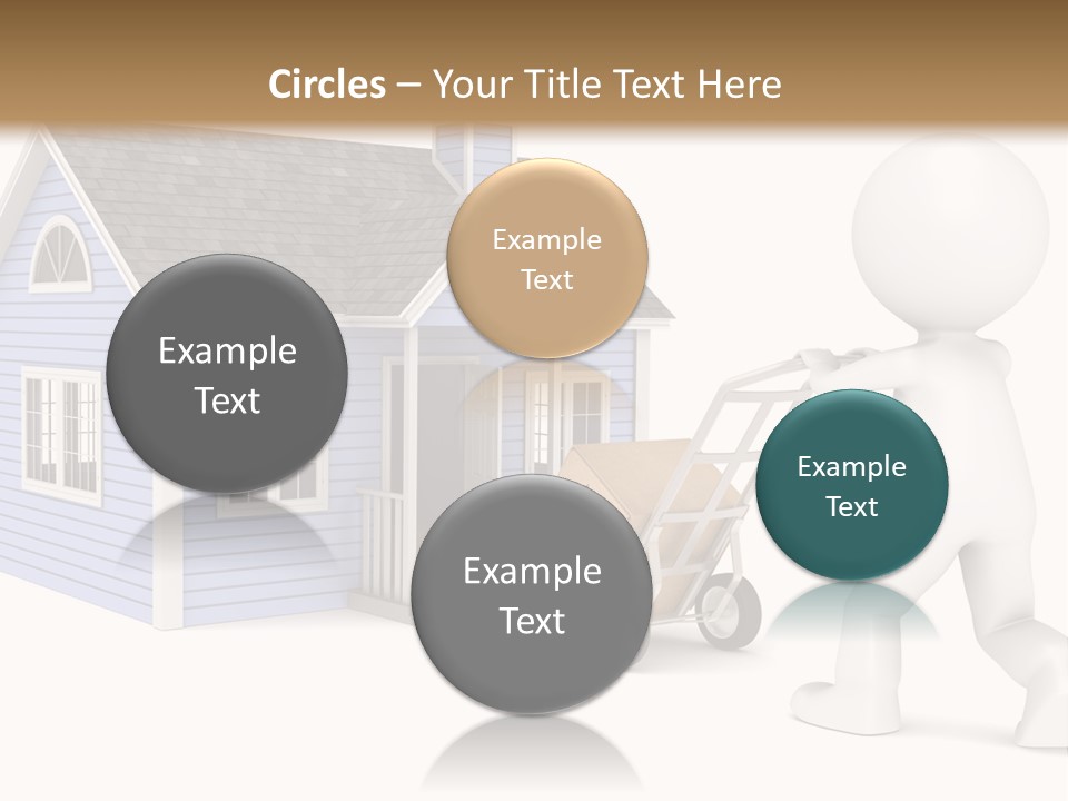 A Person Pushing A Cart With A House On It PowerPoint Template