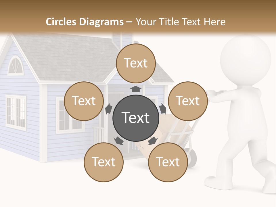 A Person Pushing A Cart With A House On It PowerPoint Template