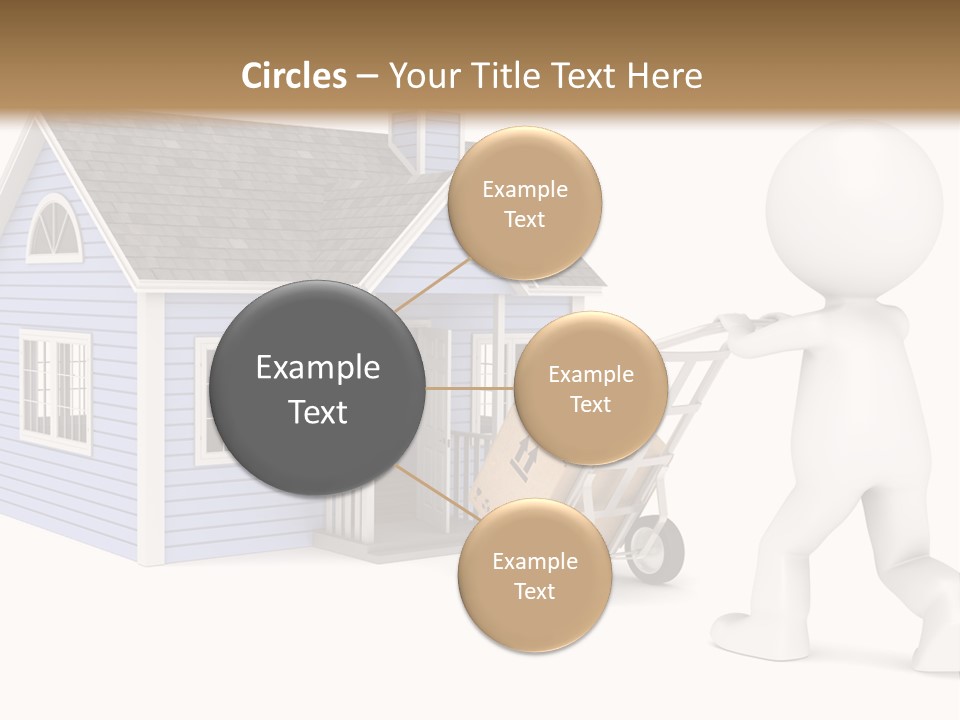 A Person Pushing A Cart With A House On It PowerPoint Template
