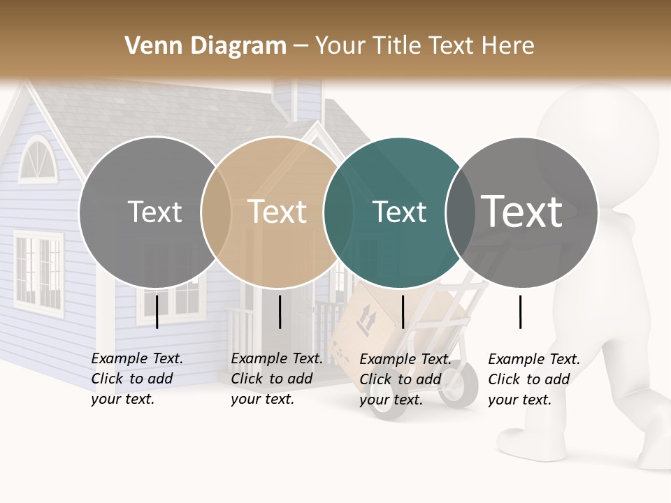 A Person Pushing A Cart With A House On It PowerPoint Template