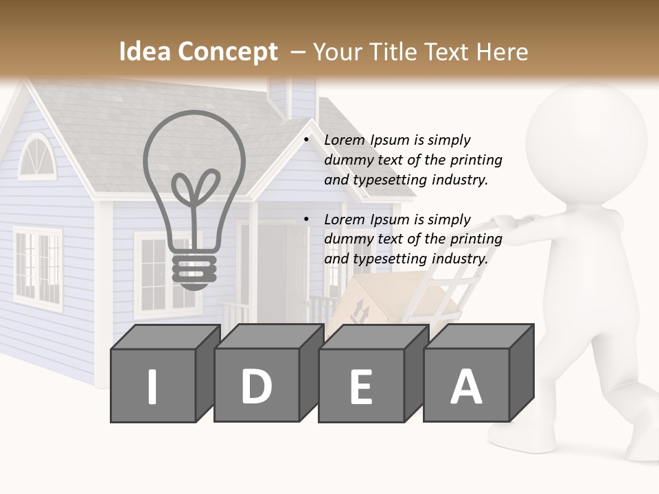 A Person Pushing A Cart With A House On It PowerPoint Template