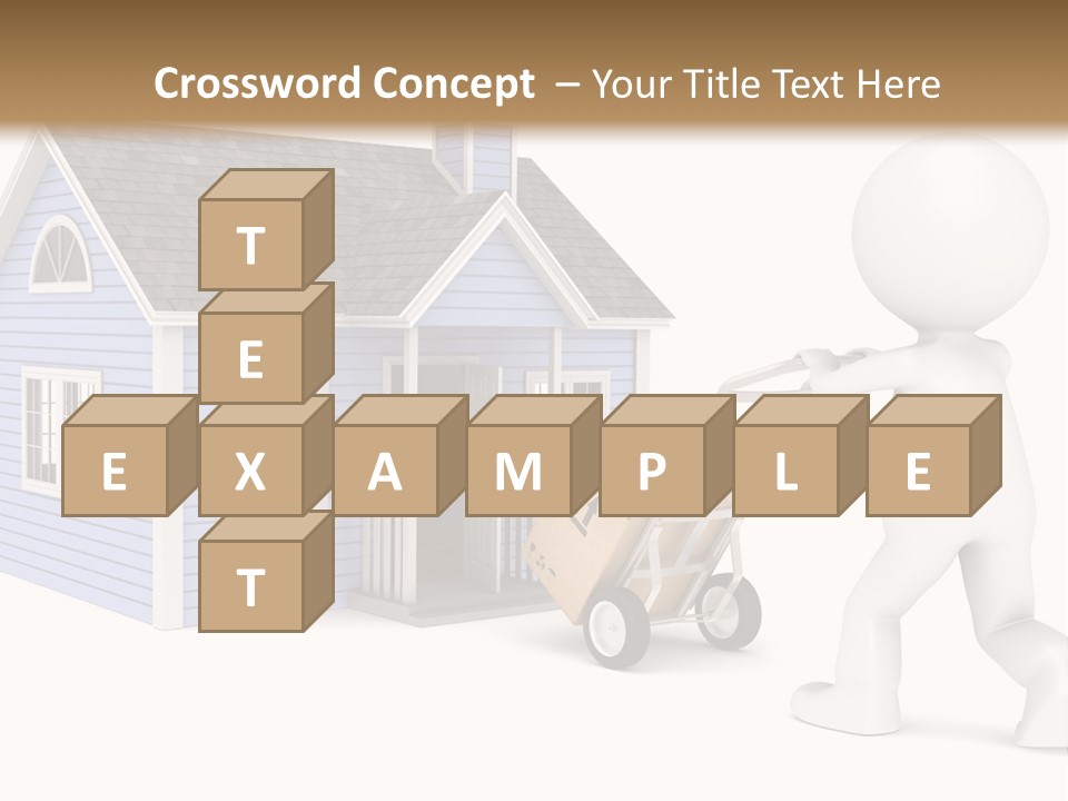 A Person Pushing A Cart With A House On It PowerPoint Template