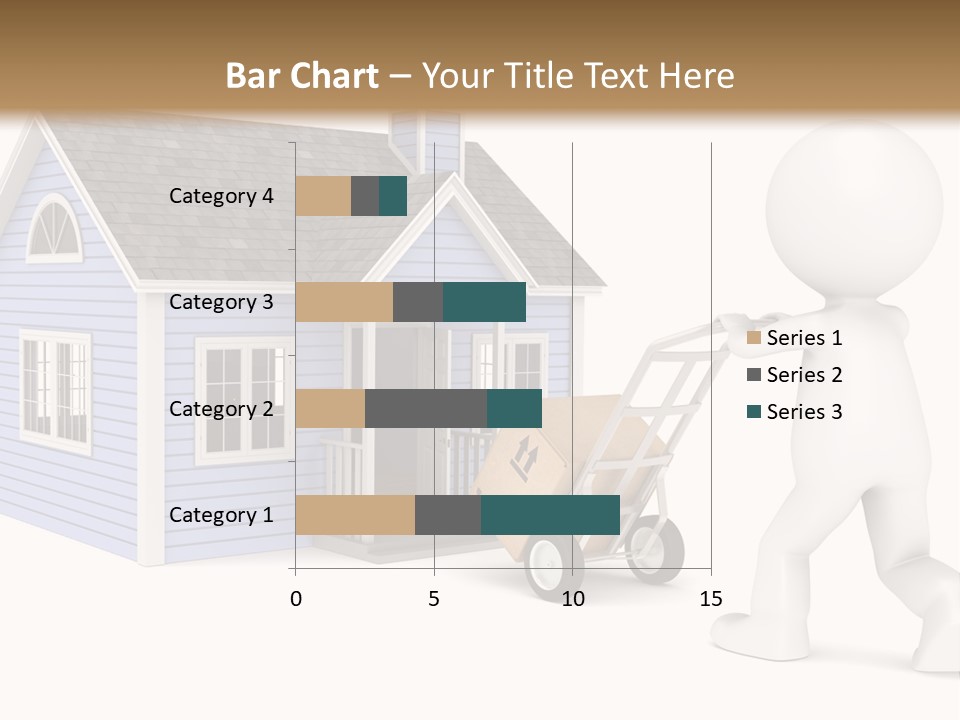 A Person Pushing A Cart With A House On It PowerPoint Template