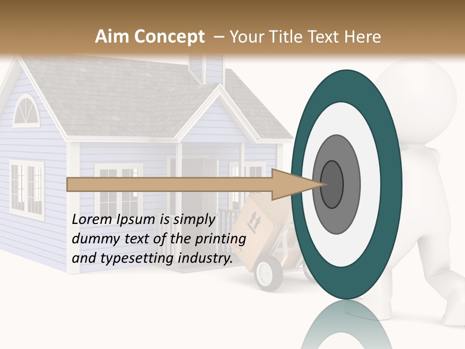 A Person Pushing A Cart With A House On It PowerPoint Template