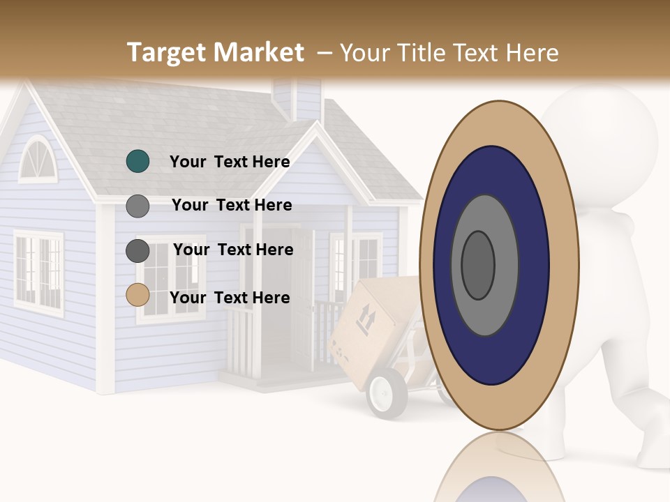 A Person Pushing A Cart With A House On It PowerPoint Template