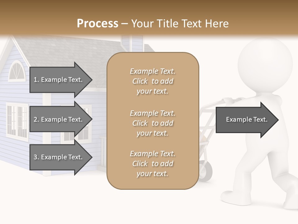A Person Pushing A Cart With A House On It PowerPoint Template