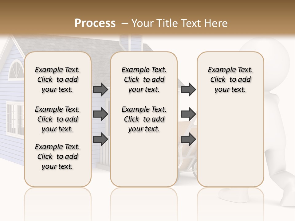 A Person Pushing A Cart With A House On It PowerPoint Template