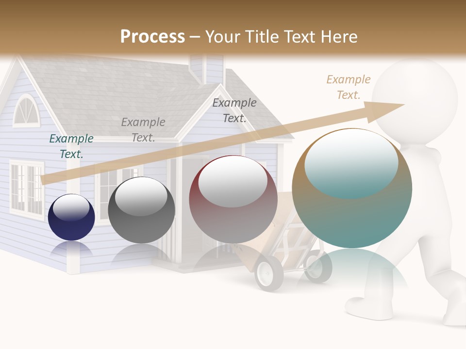 A Person Pushing A Cart With A House On It PowerPoint Template
