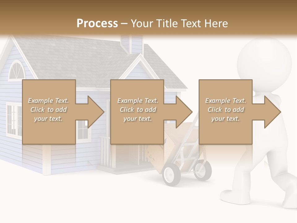 A Person Pushing A Cart With A House On It PowerPoint Template
