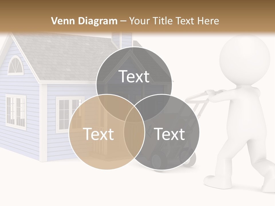 A Person Pushing A Cart With A House On It PowerPoint Template