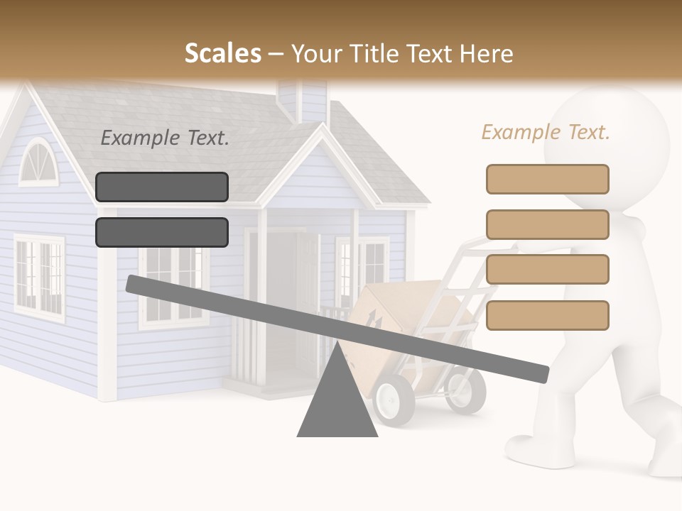 A Person Pushing A Cart With A House On It PowerPoint Template