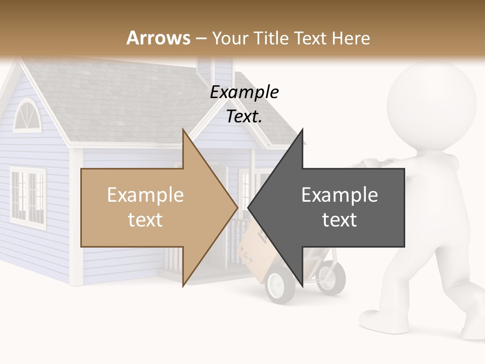 A Person Pushing A Cart With A House On It PowerPoint Template