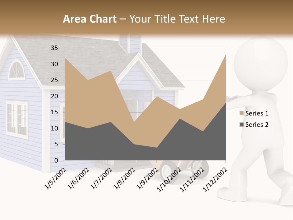 A Person Pushing A Cart With A House On It PowerPoint Template