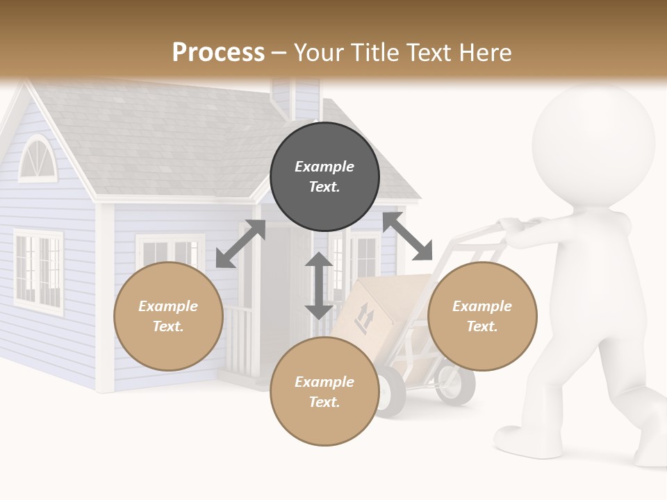 A Person Pushing A Cart With A House On It PowerPoint Template