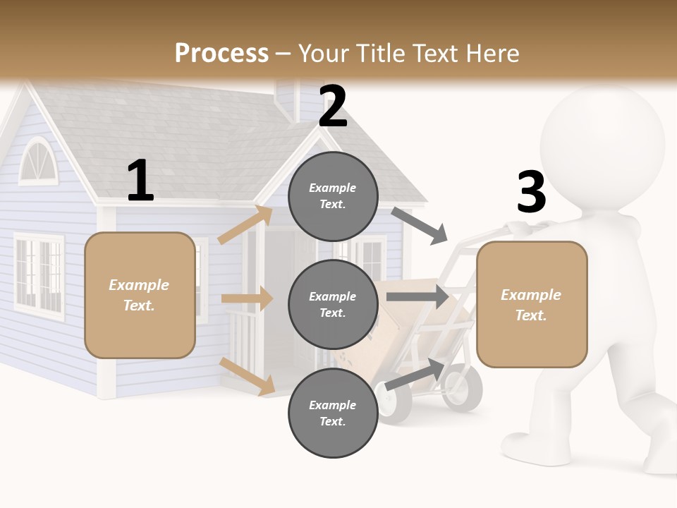 A Person Pushing A Cart With A House On It PowerPoint Template