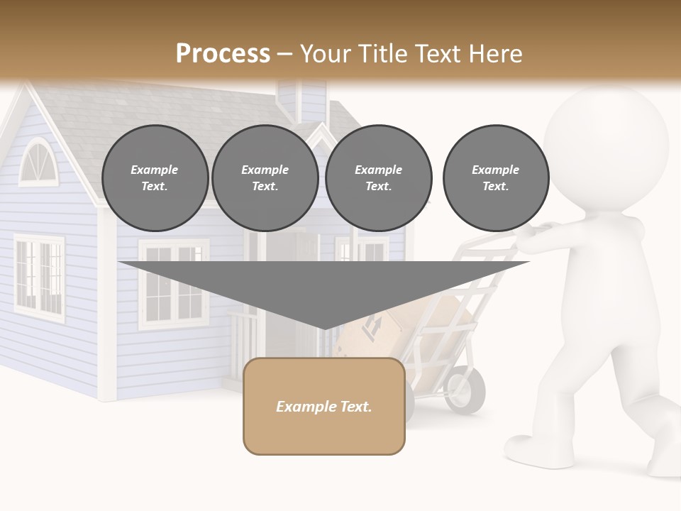 A Person Pushing A Cart With A House On It PowerPoint Template