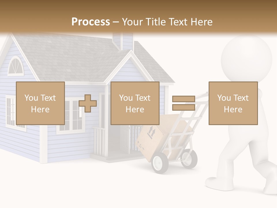 A Person Pushing A Cart With A House On It PowerPoint Template