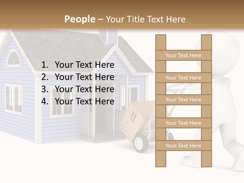 A Person Pushing A Cart With A House On It PowerPoint Template