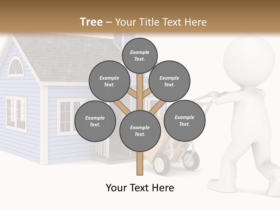 A Person Pushing A Cart With A House On It PowerPoint Template