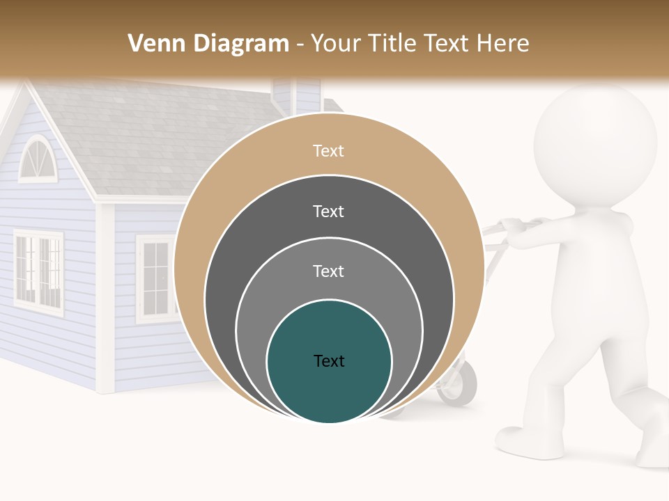 A Person Pushing A Cart With A House On It PowerPoint Template