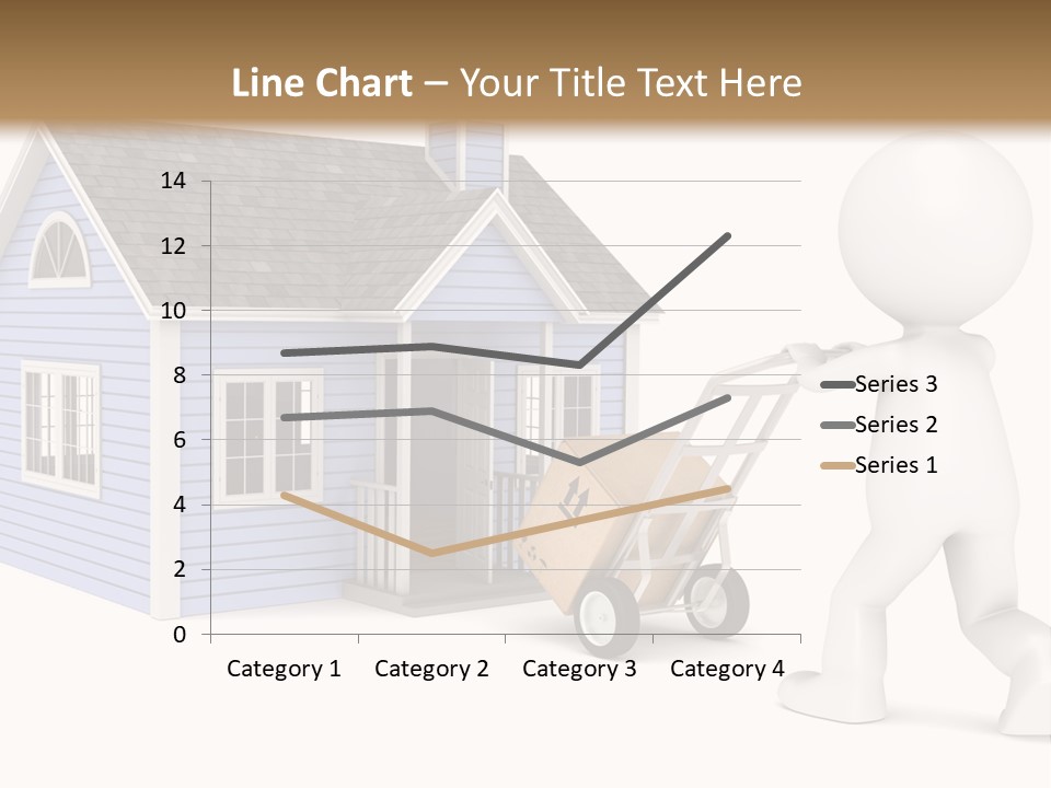 A Person Pushing A Cart With A House On It PowerPoint Template