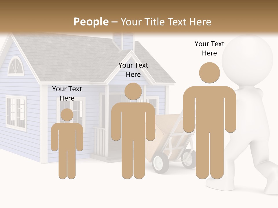 A Person Pushing A Cart With A House On It PowerPoint Template