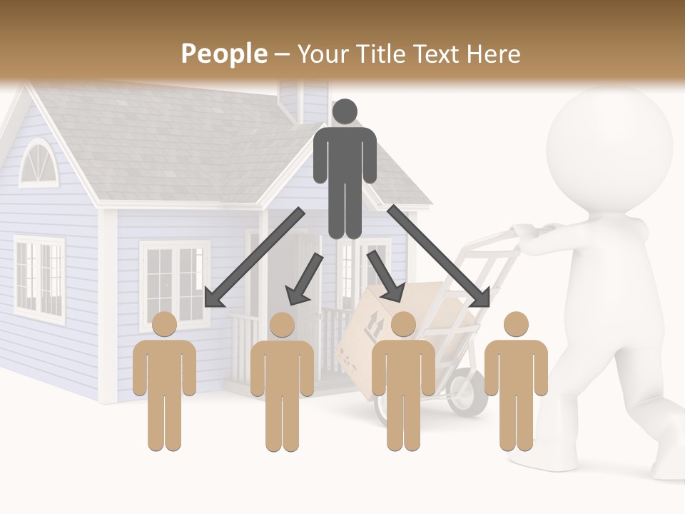 A Person Pushing A Cart With A House On It PowerPoint Template