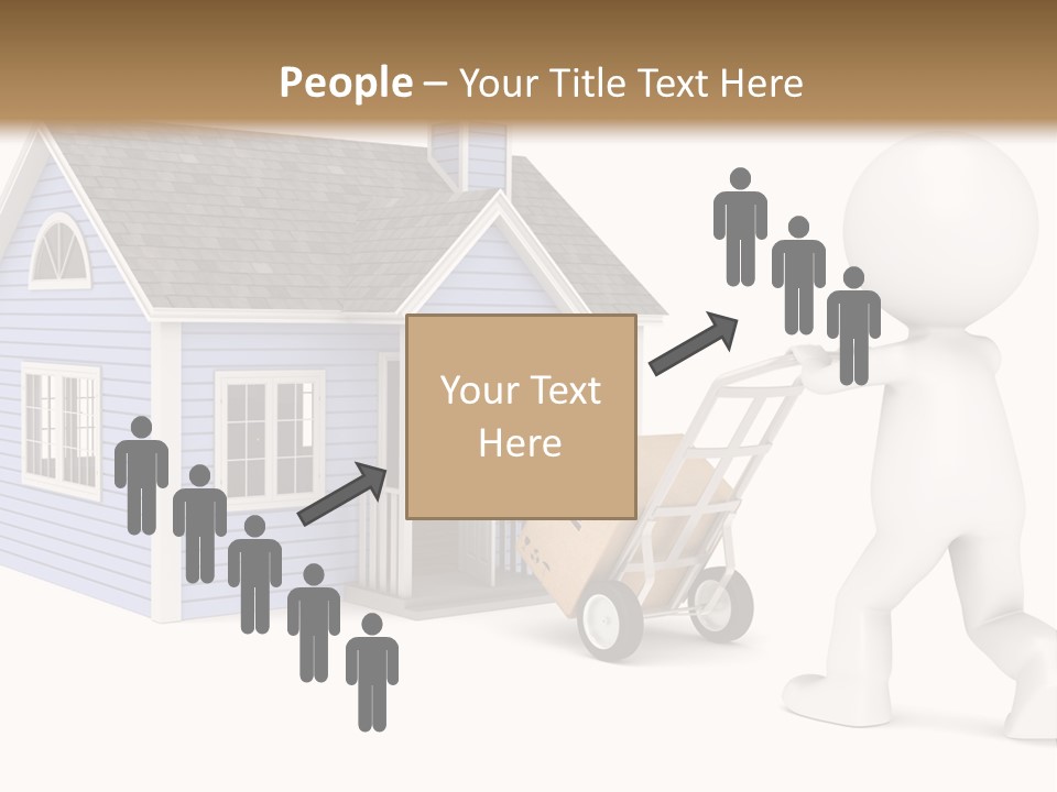 A Person Pushing A Cart With A House On It PowerPoint Template