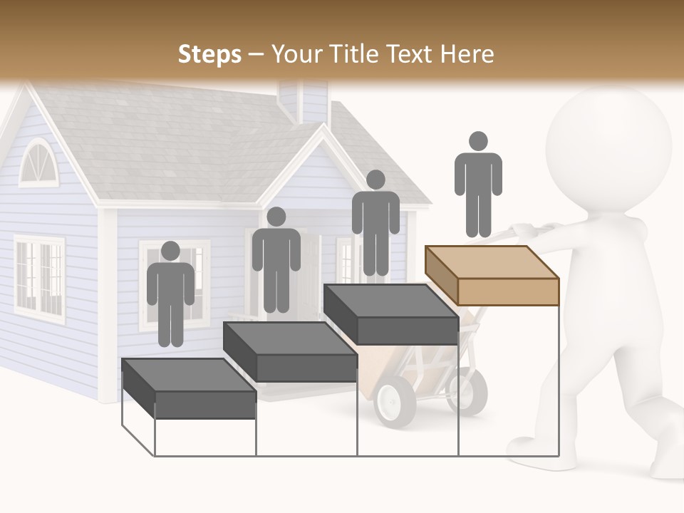 A Person Pushing A Cart With A House On It PowerPoint Template