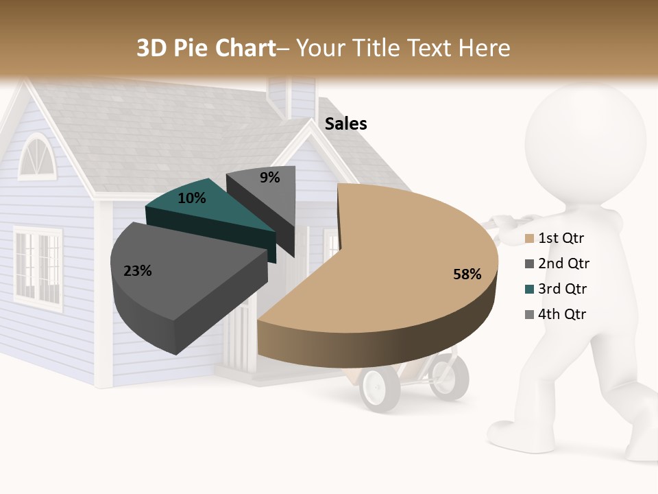 A Person Pushing A Cart With A House On It PowerPoint Template