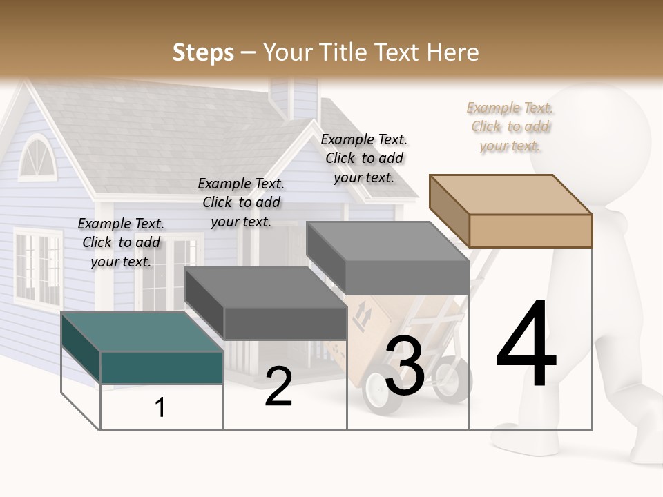 A Person Pushing A Cart With A House On It PowerPoint Template