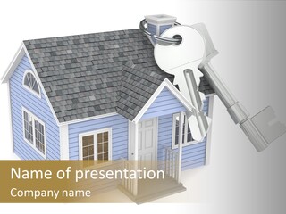 A House With A Key On Top Of It PowerPoint Template