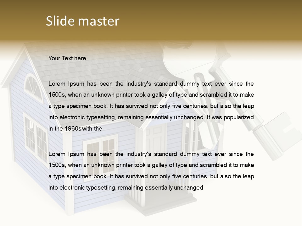 A House With A Key On Top Of It PowerPoint Template