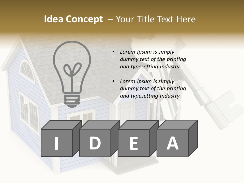 A House With A Key On Top Of It PowerPoint Template