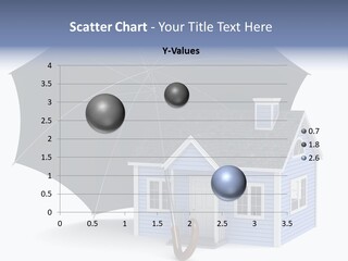 A Blue House With A Black Umbrella On Top Of It PowerPoint Template