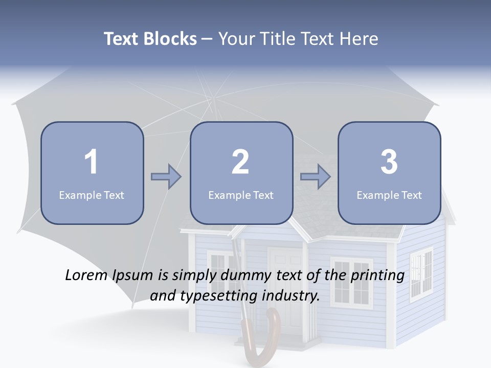 A Blue House With A Black Umbrella On Top Of It PowerPoint Template