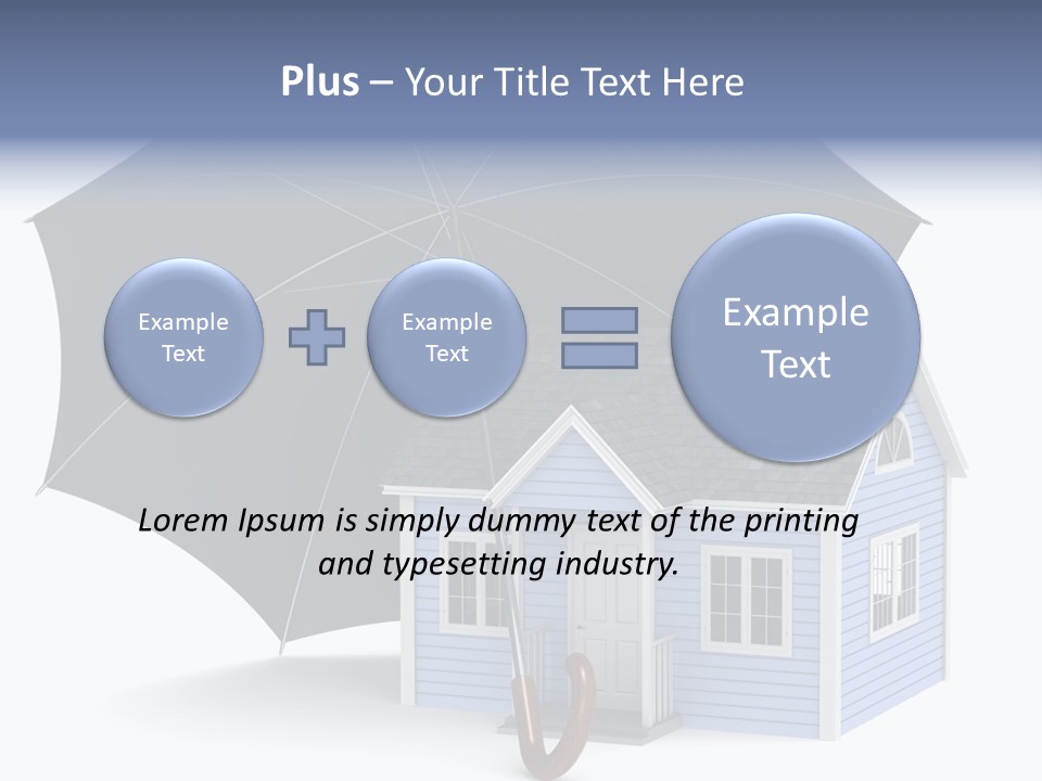 A Blue House With A Black Umbrella On Top Of It PowerPoint Template