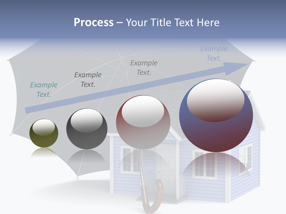 A Blue House With A Black Umbrella On Top Of It PowerPoint Template